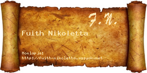 Fuith Nikoletta névjegykártya